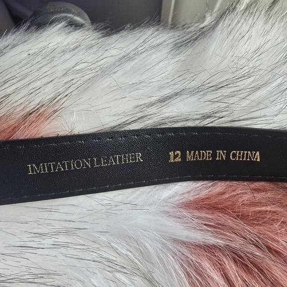 Equestrian Waist Belt Black Brass Hook Buckle Adjustable Vegan Womens Size 12 - Picture 9 of 10